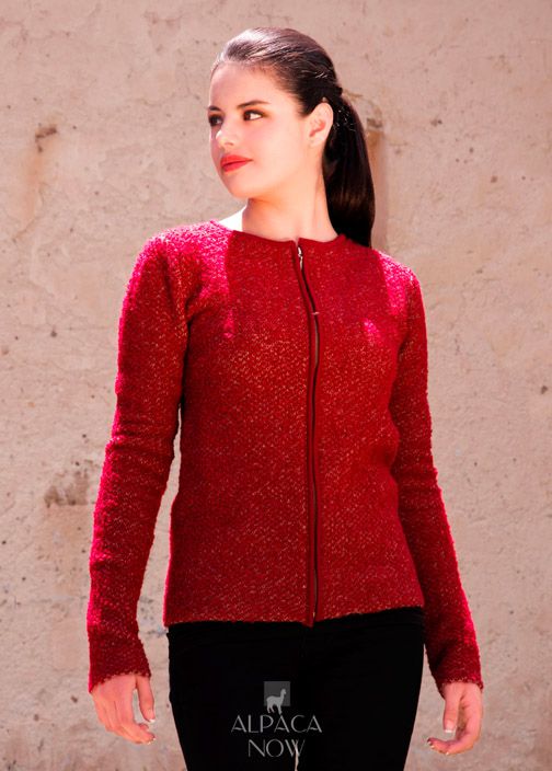 Ladies Alpaca Zip Cardigan