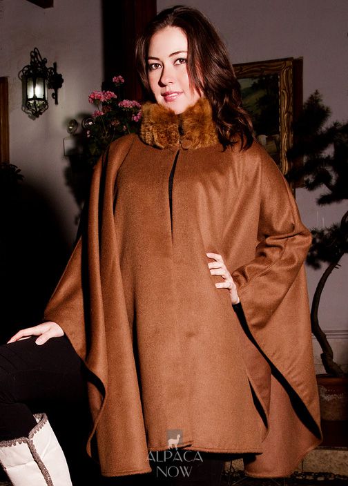 Baby Alpaca Cape with optional fur neck