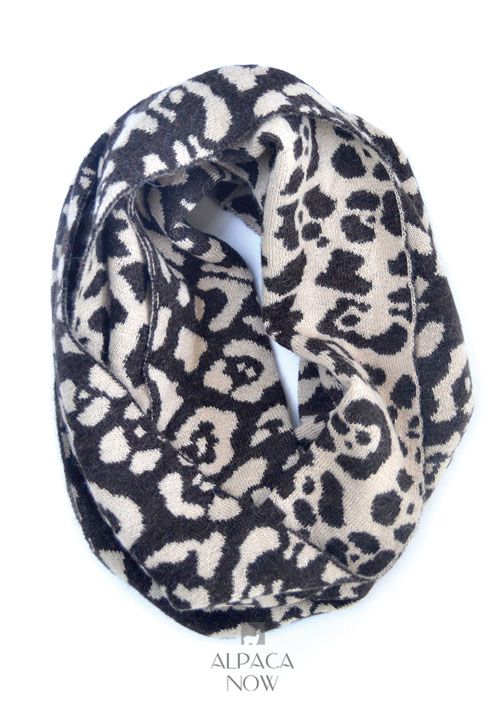 Animal Print Baby Alpaca Infinity Scarf