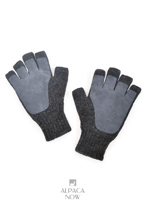 Alpaca Half Finger Double Layer Driving Gloves