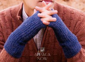 Alpaca Mens Handmade Fingerless Gloves