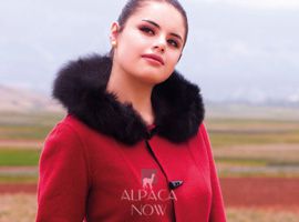 Ladies Reversible Alpaca Toggle Jacket with Fur