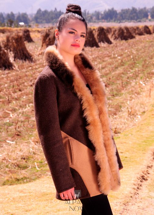 Reversible Alpaca Coat With Pockets