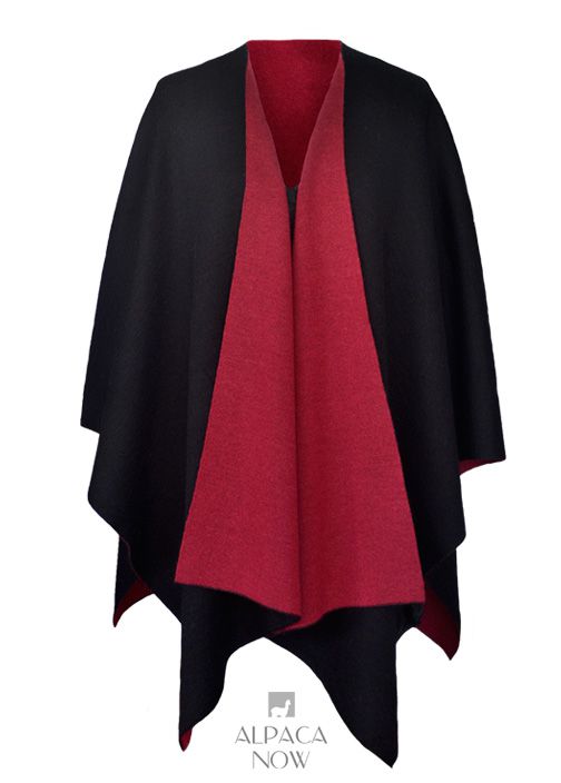 Double-Face Alpaca Knit Ruana Wrap