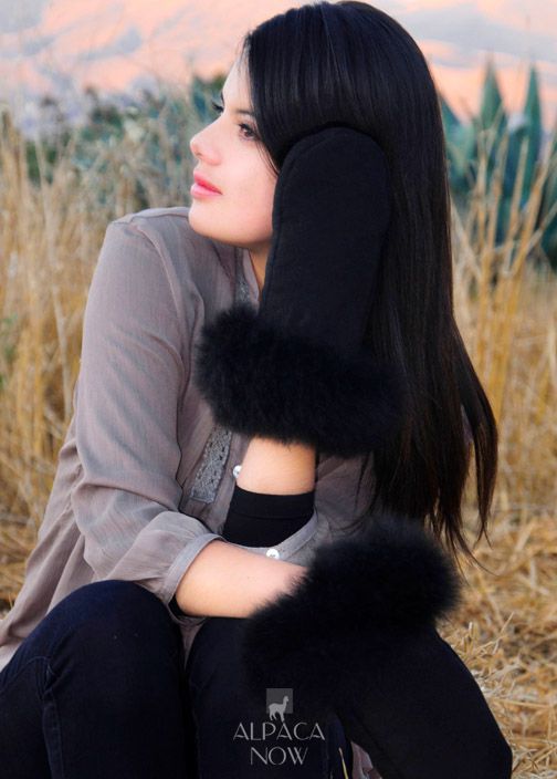 Premium Baby Alpaca Fur Mittens