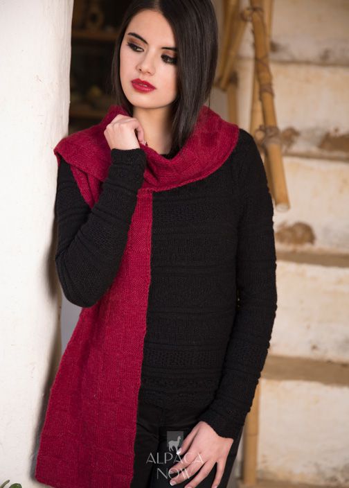 Knitted Square Alpaca Scarf